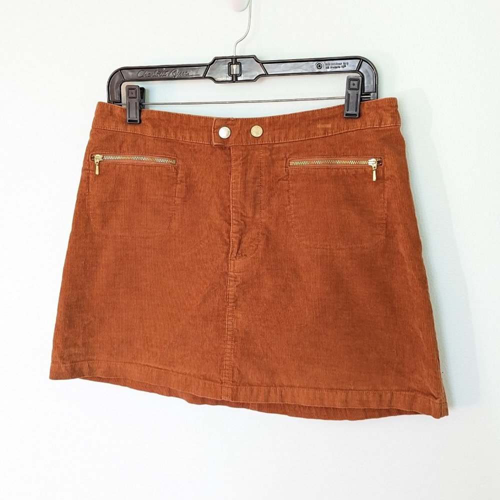 Abercrombie Corduroy Mini Skirt, Burnt Orange, Sz 8 EUC